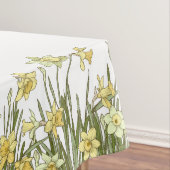 Nappes avec bordure florale de jonquilles jaunes (In Situ)