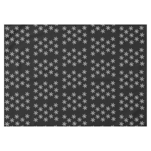 Nappes de Noël, Snowflakes, Noir (Devant (Horizontal))