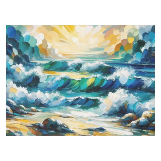 Nappes Ocean Waves Peinture Abstraite Nautique (Devant (Horizontal))
