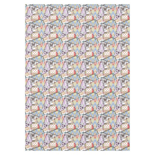 Nappes patchwork Abstrait quilt rétro (Devant)