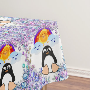 Nappes Saint-Valentin Coeurs de pingouins