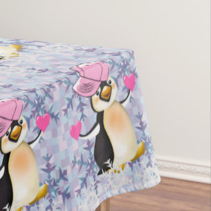 Nappes Saint-Valentin Coeurs de pingouins