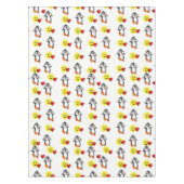 Nappes Saint-Valentin Coeurs de pingouins (Devant)