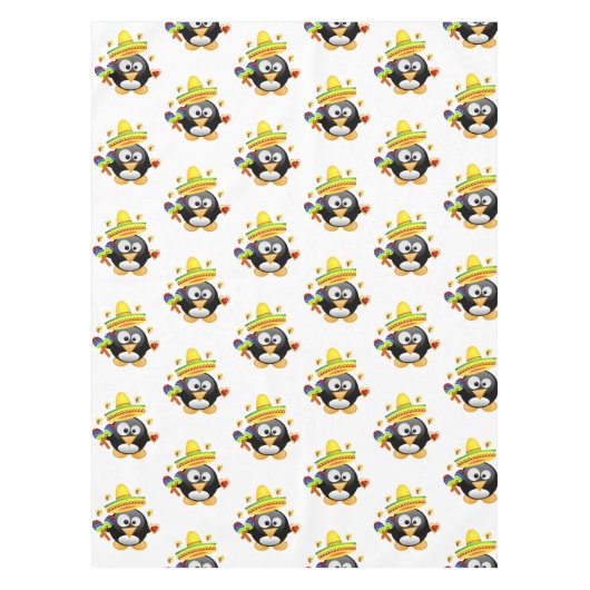 Nappes Saint-Valentin Coeurs de pingouins (Devant)