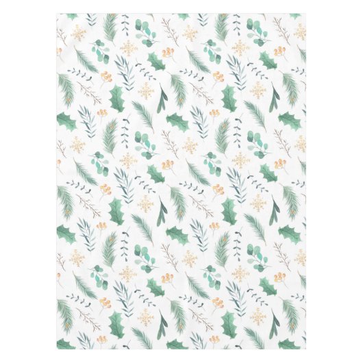 Nappes vertes d'aquarelle de Noël de pin (Devant)