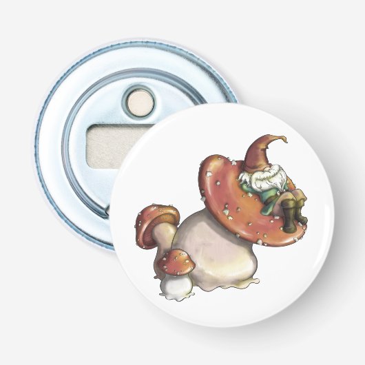 Napping Gnome Button Flesopener (Voorkant)