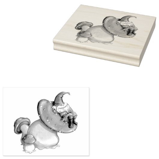 Napping Gnome Rubberstempel (Gestempeld)