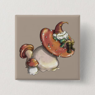 Napping Gnome Vierkante Button 5,1 Cm
