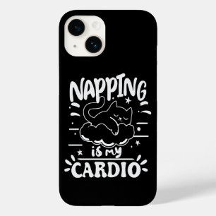 Napping is mijn cardio eenvoudig grappig kattenont Case-Mate iPhone 14 hoesje