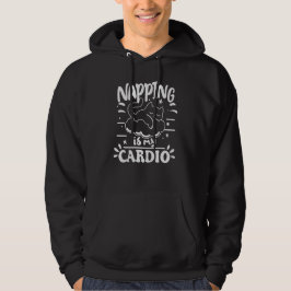 Napping is mijn cardio eenvoudig grappig kattenont hoodie