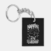 Napping is mijn cardio eenvoudig grappig kattenont sleutelhanger (Voorkant Links)