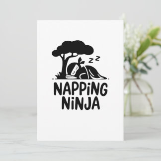 Napping Ninja - Schattigee slaperige Ninja Art Fun Kaart