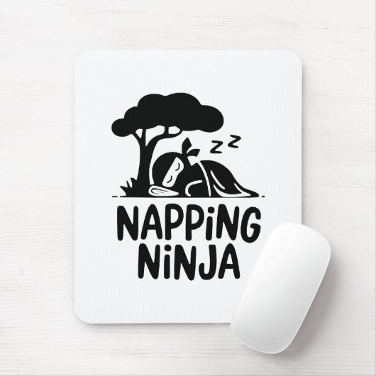 Napping Ninja - Schattigee slaperige Ninja Art Fun Muismat (Met muis)