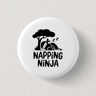 Napping Ninja - Schattigee slaperige Ninja Art Fun Ronde Button 3,2 Cm