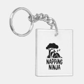Napping Ninja - Schattigee slaperige Ninja Art Fun Sleutelhanger (Voorkant Links)