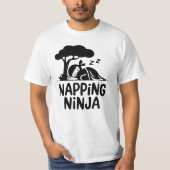 Napping Ninja - Schattigee slaperige Ninja Art Fun T-shirt (Voorkant)