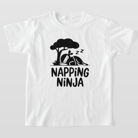 Napping Ninja - Schattigee slaperige Ninja Art Fun T-shirt (Laagn)