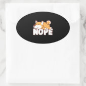 Napping shiba inu | Gek cadeau voor nope lazy Ovale Sticker (Tas)