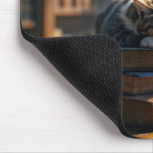 Napping Tabby Cat op bibliotheekboeken Muismat (Hoek)