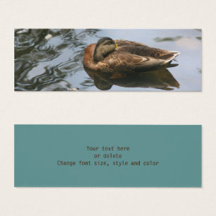 Naptime Mallard Duck Natuur Mini Bladwijzer Visitekaartjes