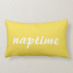 Naptime White en Yellow Lumbar Pillow Kussen