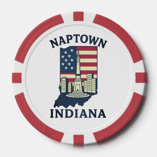 Naptown Indiana Monument Circle Poker Chip (Voorkant)