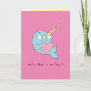 Nar bij Mijn Wenskaart van de Heart Narwhal Love Kaart