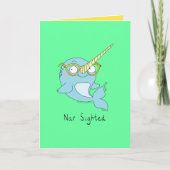 Nar Gewogen - Narwhal met Glasses Wenskaart Kaart (Voorkant)