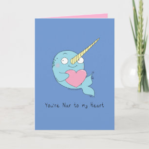 Nar van mijn Wenskaart van de Hart Narwhal Love Kaart