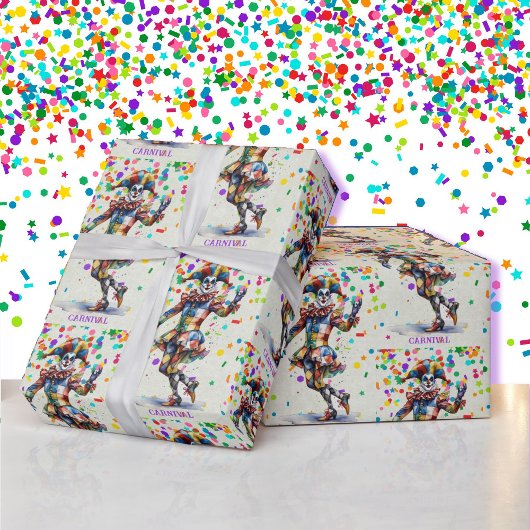 nar voeg tekst carnaval of mardi gras cadeaupapier