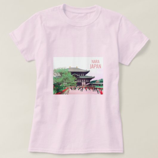 Nara Japan beroemde tempeltrecht T-shirt (Design voorkant)