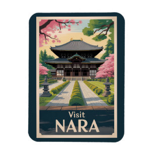 Nara Japan Illustratie Reis Kunst Vintage Magneet