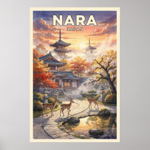 Nara Japan Vintage Reizen Poster