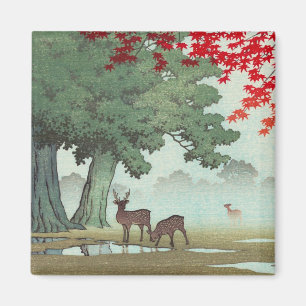 Nara Park Hasui Kawase shin hanga landschapschilde Magneet