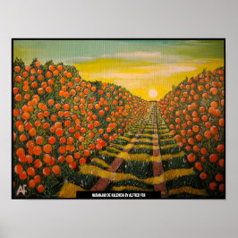 Naranjas de Valencia Schilderij van Alfred Fox Poster