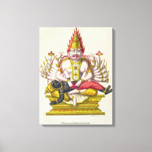 Narasimha, gegraveerd door de Marlet (kleur litho) Canvas Afdruk