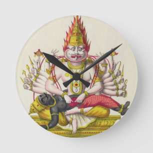 Narasimha, gegraveerd door de Marlet (kleur litho) Ronde Klok