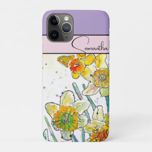 Narcis Aquarel Narcissen bloem Bloem Telefoon iPhone 11 Pro Hoesje