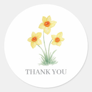 Narcis Bloem Schilderen Bedankt Ronde Sticker