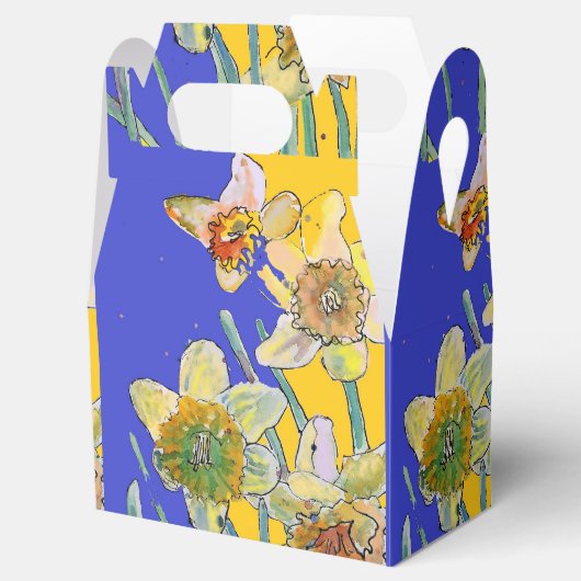 Narcis Bloem Schildering bloemige Verjaardag Cake  Bedankdoosjes (Geopend)