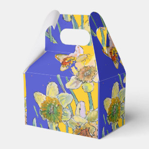 Narcis Bloem Schildering bloemige Verjaardag Cake Bedankdoosjes
