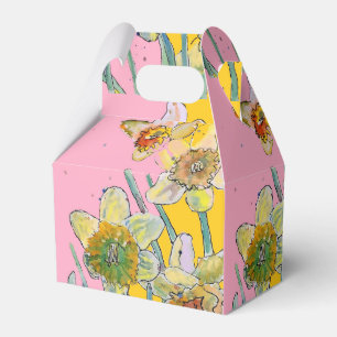 Narcis Bloem Schildering bloemige Verjaardag Cake Bedankdoosjes