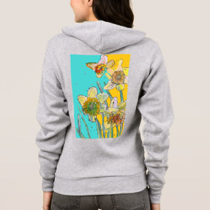 Narcis bloemige Aquarel Kunst Bloem Patroon Hood Hoodie