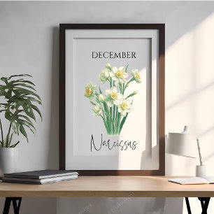 Narcis bloemstuk voor geboortemaand december perfect poster