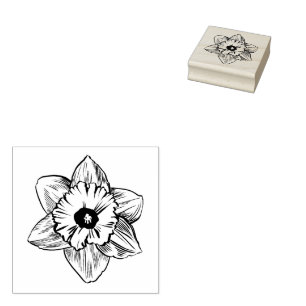 Narcis Bloesem Lente Bloem Rubberstempel