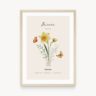 Narcis Geboortemaand Bloem Poster