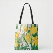 Narcis Houtsnede Schildering Draagtas (Voorkant)