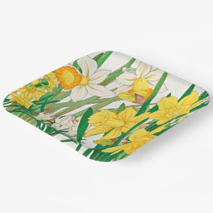 Narcis Houtsnede Schildering Papieren Bordje