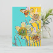 Narcis Kunst Watercolour Verjaardagsuitnodiging Kaart (Staand voorkant)