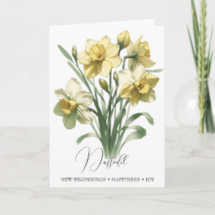 Narcis Maart Geboortebloem Verjaardagskaart Kaart